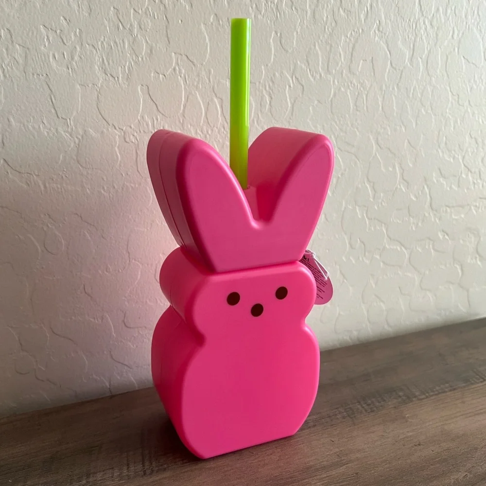 Target Bullseyes PEEPS Bunny Tumbler Cup with Straw -Pink
